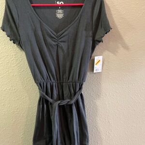 SO Charcoal V-Neck Romper